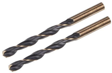 sourcing map 2pcs Jobber Drill Bits 8.5mm (0.335) Black Nitride & Gold Titanium Coated M2 High Speed Steel (HSS) Twist Drill Bits for Stainless Steel Aluminum Alloy Metal