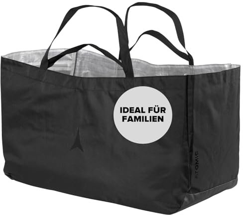 ATOMIC A Bag Family in Black I Praktische Snowboard/Skischuhtasche für den Winter- & Sommerurlaub I Familien Skischuh Transporttasche für Vier Paar Boots I Schmutzresistente Ganzjahres Sporttasche