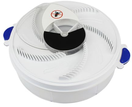 Kexpery Automatisk flugkontrollsavvisare 1 200 mAh insektsskadedjursfångare hög effektivitet roterande flugfångare hem kök flytrap (USB-laddning)