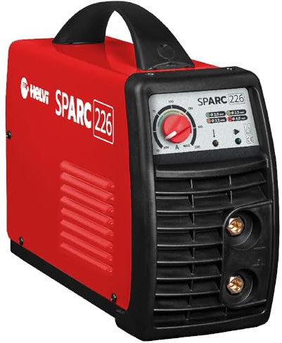 Helvi Sparc 226 Saldatrice Inverter MMA Portatile, Completa di Accessori in Valigetta, 230V, Saldatrice ad Elettrodo con Anti-Stick, Arc Force e Hot Start, Compatta e Leggera, 38x42x19 cm, 6 Kg