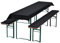 NYVI Bierbankauflagen Set NYVIGala 240x70 cm Schwarz - 1x Tischdecke für 220x50 cm Biertische & 2X Gepolsterte Auflage für 220x25 cm Bierbänke - Sitzauflage für Bierzeltgarnitur