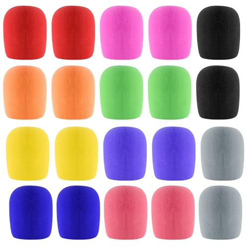 Bonsicoky Microphone Covers Foam, Multicolor, 20 Pack