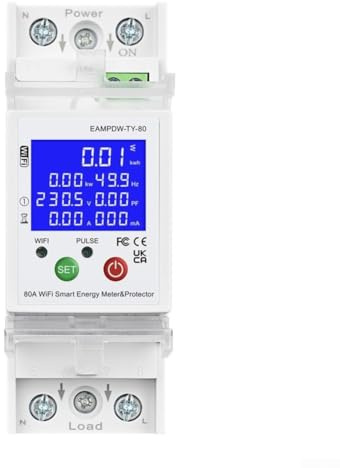 Contatore di energia intelligente WiFi, monitor di energia corrente, contatore elettrico 80A interruttore timer, con protezione da perdite di tensione eccessiva
