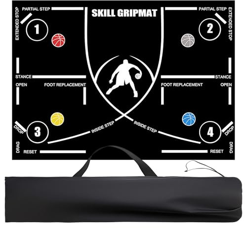 UVVRUR Tapis de basket-ball, de football, antidérapant, pour le sport, grand format, pour l'entraînement des pas, l'intérieur et l'extérieur