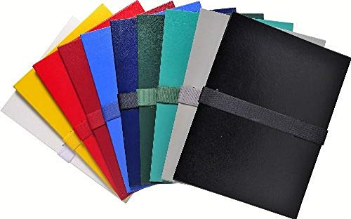 Chemise extensible à rabat Exacompta à velcro dos 13 cm couleurs assorties - Lot de 10