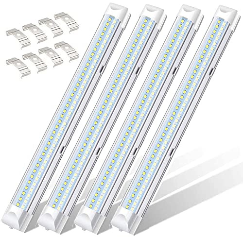 Caxmtu LED-lysrör på 12 V för inomhusbruk, vit lampa, 72 lysdioder, universellt lysrör, för husbil, bil, campervan, buss, husvagn, husbåt, till kök och badrum, med en strömbrytare (4-pack)