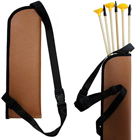 Ora-Tec Pfeilköcher Leder Köcher Rückenköcher für Pfeile - Kinder Bogenschießen Zubehör für Mädchen und Jungen für Linkshänder und Rechtshänder - Back Pack Verstellbarer Schultergurt robust langlebig