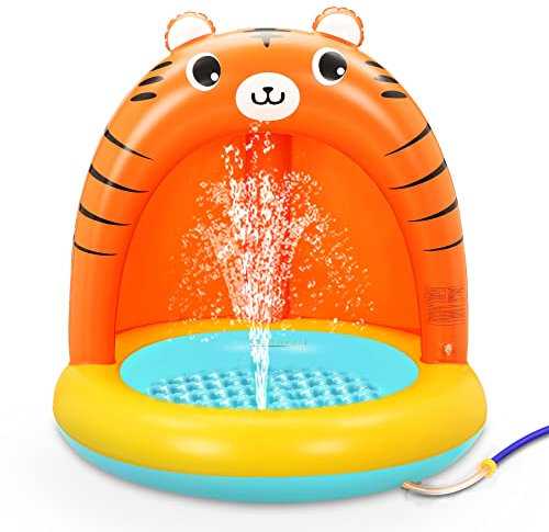 Piscine Gonflable Splash Pad | Piscine à E'claboussures pour Enfant Piscine Gonflable D'arrosage | Jouet D'eau E'té Splash Eau Pataugeoire Jeu Jouets pour Garçons Filles en Plein Air Jardin Pelouse