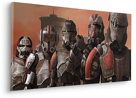 Komar Komar Tableau sur châssis – Star Wars Bad Batch Squad – Dimensions : 90 x 40 cm – Image murale pour chambre d'enfant, chambre d'enfant