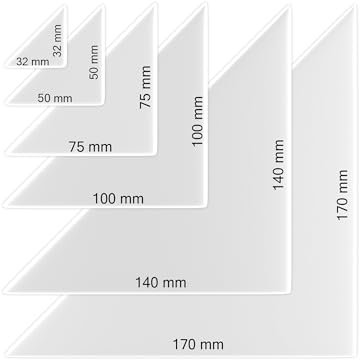 KLEBERINO Dreiecktaschen selbstklebend | Einstecktaschen | Klebeecken transparent | permanent klebend (32mm x 32mm | 100 Stück)