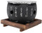 Asixxsix Japanese Style BBQ Grill, Mini Portable Barbecue Stove Multifunctional Charcoal Grill Household Indoor Japanese Barbecue Grill with Wire Mesh Wooden Base for Yakiniku, Takoyaki (L)