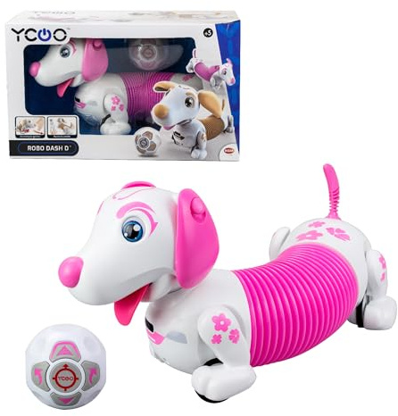 Bizak Robo Dash D Rosa, Perro Interactivo teledirigido y autónomo, Puede Correr detrás de su Pelota, con Efectos Sonoros y Luminosos. Juego Infantil (62008740-1)