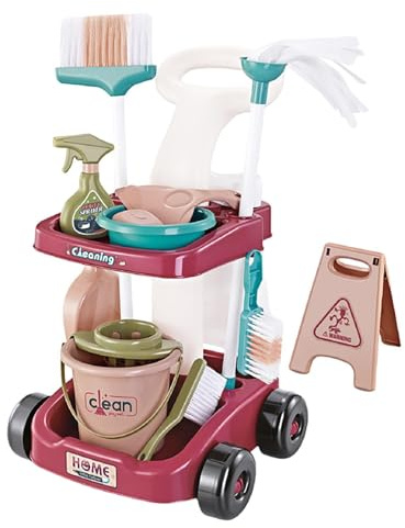 Juego De Limpieza Para Niños Pequeños - Juego De Limpieza Para Niños Pequeños, Juego De Limpieza Para Niños | Juguetes De Limpieza Con Escoba, Fregona, Recogedor Y Botella Pulverizadora, Más Accesorio