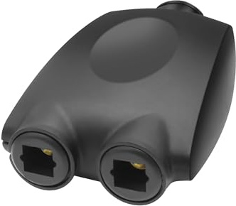 XMSJSIY Splitter audio ottico digitale 1 in 2 Out 1 femmina a 2 prese in fibra di vetro placcato oro 24 K Toslink Adattatore splitter passivo per soundbar a TV CD DVD amplificatore