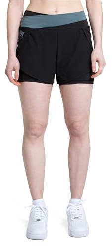 BENLEE Pantalones Cortos funcionales para Mujer KEILLOUR, Negro/Verde, L
