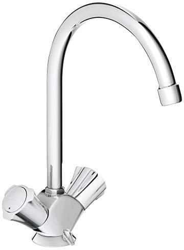 Grohe Costa Spültisch-Einlochbatterie, Niederdruck für offene Warmwasserbereiter, Chrom, 31930001 Silber