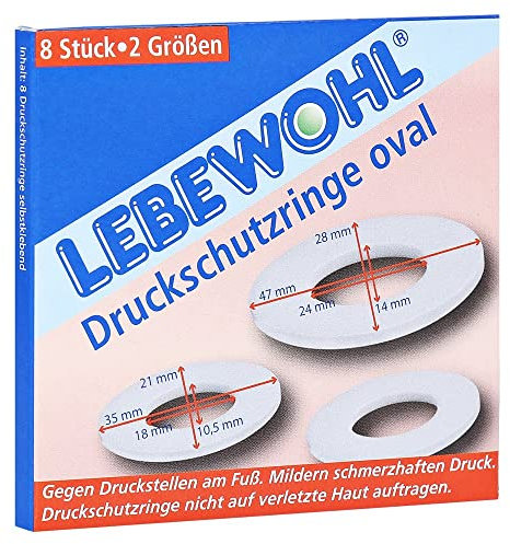 Lebewohl Druckschutzringe Oval, 8 St