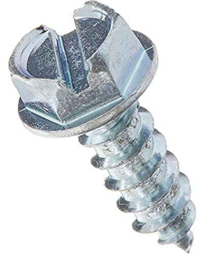 Hillman 50 Pcs Hex Washer Head Sheet Metal Screws (#14 x 3/4) | Slotted Hex Drive Self-Tapping Screws for Metal, Wood & Plastic | Zinc-Plated Steel Fasteners for Repairs, Construction & DIY Projects