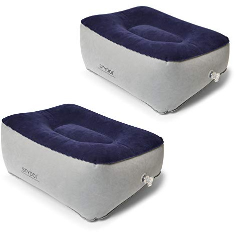 ATKKE Inflatable Foot Rest Pillow Cushion (2 Pack) for Travel Office & Home, Leg Up Footrest Home Relax Reduce Deep Vein Thrombosis Risk on Flights.HG09