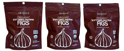 Dried Figs - All Natural Organic Soft Dried Fruit Smyrna Figs - Vegan, Kosher and Gluten-Free Healthy Snack - 6oz Each (Pack of 3)