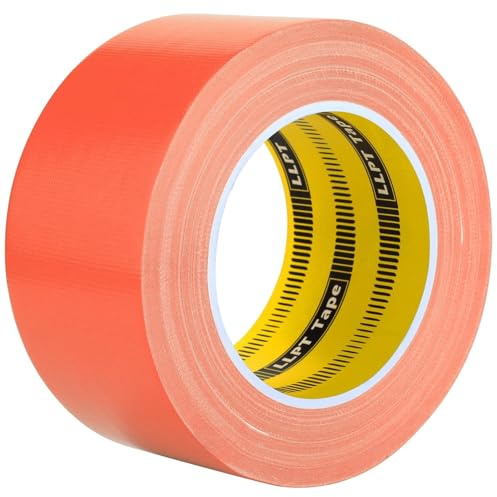 LLPT Duct Tape 60mm x 30m x 0.23mm Orange Fabric Gaffer Tape | Heavy Duty, Waterproof, Residue Free Strong Adhesive for DIY Indoor Outdoor Use