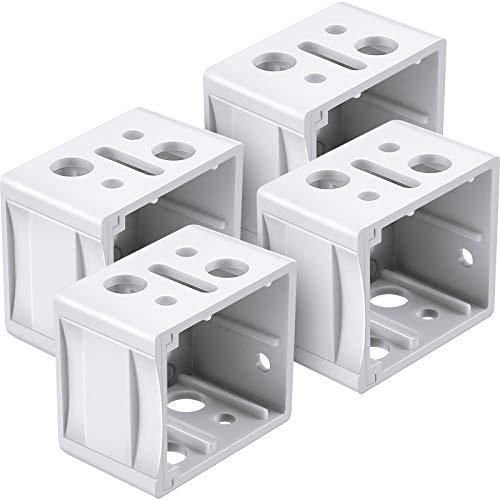 Jetec 4 Pieces 1 Inch Mini Blind Brackets White Plastic Profile Box Mounting Window Blinds Headrail Bracket