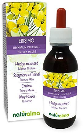 Weg-Rauke oder Sängerkraut (Sisymbrium officinale) blühende Spitzen Alkoholfreier Urtinktur Naturalma - Flüssig-Extrakt Tropfen 120 ml - Nahrungsergänzungsmittel - Veganer