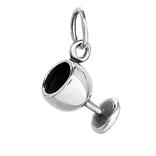 NKlaus 925 argent sterling mini calice 13mm pendentif verre à vin amulette 10770