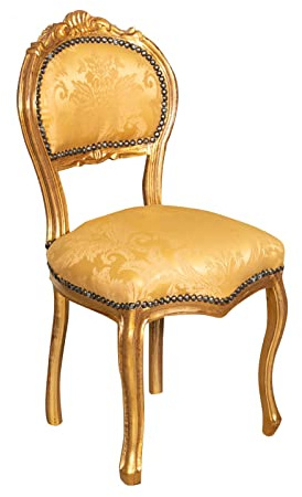 Biscottini Sillas Luis XVI 90x45x43 cm | Silla barroca para sala de estar | Sillón barroco | Sillas antiguas Louis | Silla de dormitorio