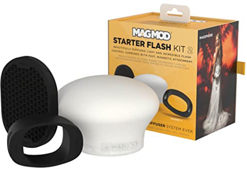 MagMod Starter Flash Kit 2,Kamera Speedlight Flash Diffusor,Magnetic Light Modifikator Attachments,Neue und verbesserte MagMod Modifikatoren: MagGrip 2, MagSphere 2, MagGrid 2,Superior Light Control