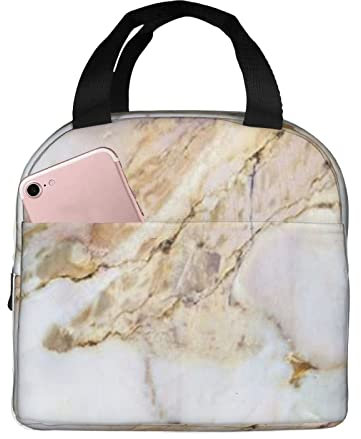 XVBCDFG Bolsa de almuerzo de mármol Oficina al aire libre Papel de aluminio portátil Aislamiento engrosado y bolsa Bento de mantenimiento fresco