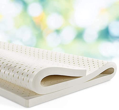 Matelas en Latex Naturel, lit Double, surmatelas moyennement Ferme pour Les maux de Dos avec Housse Amovible soulageant la Pression, 5 cm, 180 x 200 cm (71 x 79 Pouces)