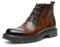 DESAI Botas con Cordones para Hombre Zapatos de Vestir de Cuero de Invierno Suela de Goma Antideslizante Botas Derby de Negocios Oxford Informales Botines clásicos, Marrón, 41 EU