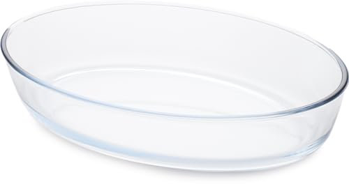 Guardini, Pirofila ovale 30x21 cm - 2.4L, Vetro borosilicato, Resistente agli shock termici, Trasparente/Azzurro