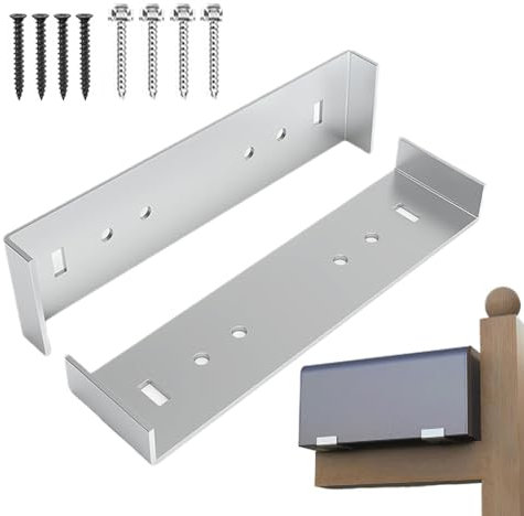 Soporte de montaje de buzón de metal, soporte de montaje de buzón resistente, soporte de aluminio grande (se adapta a buzones con un suelo de 8 pulgadas de ancho)