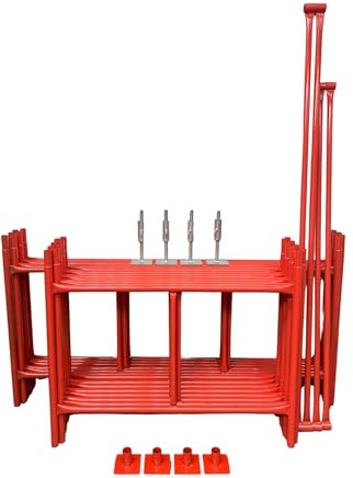 HILL TOP FABRICATIONS CO (1998) LTD - Scaffolding Tower with Adjustable Bases 6.88 Meters (22'6) Working Height 6x4 Base Size. Steel & Polyester Powder Coated (PPC) High Quality Finish.