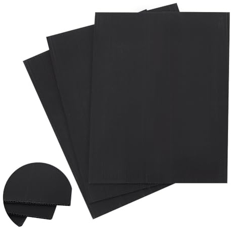 AHANDMAKER Lot de 3 plaques en plastique ondulé noir - 30,5 x 30,6 cm - Carton ondulé de 3 mm d'épaisseur - Pour le bricolage, la décoration de fête - Pour l'intérieur et l'extérieur