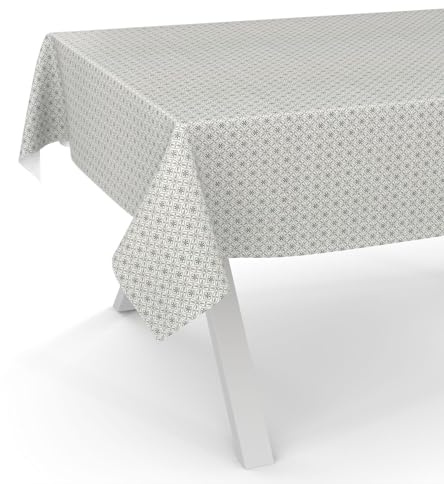 ANRO Wachstuchtischdecke Wachstischdecke Wachstuch Tischdecke abwaschbar Gartentischdecke Rund Oval Eckig 120x140cm Schnittkante Italia Grau