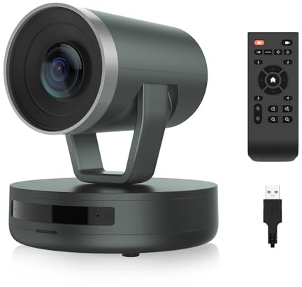NEARITY PTZ V410 NDI-kamera, hybrid 2K 10x videokonferenswebbkamera, AI-driven brusreducering, 4 förinställda lägen, 350° panorering och 60° lutning, 120 synfält