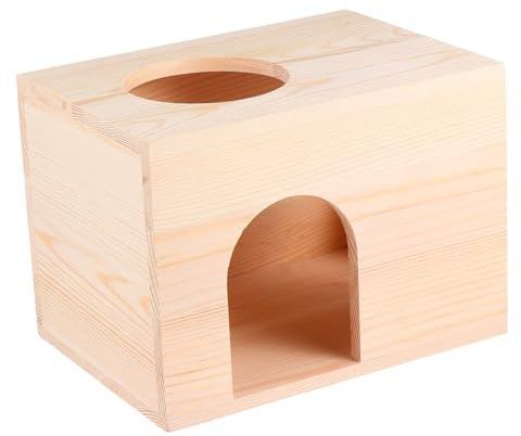 iplusmile Mangeoire Bois pour Écureuils Cabane Rondins Pratique pour Nourrir Les Animaux Aérée Et Confortable