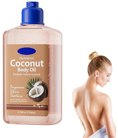 Huile pour le corps à la noix de coco, huile de soin raffermissante pour peaux sèches, huile de massage nourrissante à brillance éclatante, formule à absorption rapide après la douche, huile