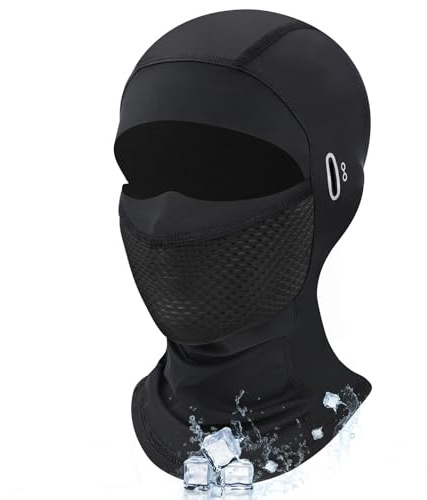 Kiiwah Cagoule Moto Ete Respirant Hommes Femmes, Protection UV Balaclava Masque Cyclisme Cagoule Élastique Taille Unique pour Le Vélo Activités de Plein Air (Long)