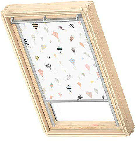 VELUX Original Dachfenster Verdunkelungsrollo für M08 / 308 / 2, Drachen, mit Grauer Führungsschiene