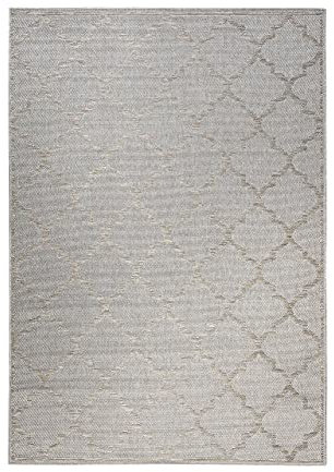 Wecon Home I In & Outdoor, Moderner Kurzflor Teppich/Läufer für Flur, Esszimmer, Küche I Gleamy I WH-4630-957 I (160 x 225 cm, Silber Beige)