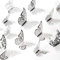 AIEX - 24 adornos de mariposas 3D adhesivos extraíbles brillantes con 3 tamaños diferentes (plata)