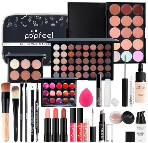 CHSEEA Schminkset Beauty Geschenk Set Cosmetics Schminkkoffer Concealer Lidschatten Palette Puder Lipgloss Lippenstift Kosmetik Make up Set für Gesicht, Augen und Lippen #4