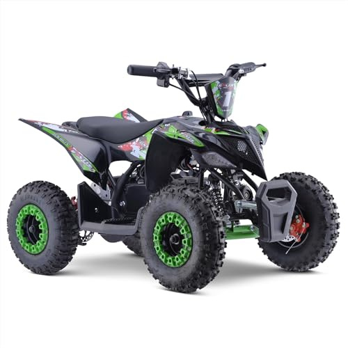FunBikes Excite 1000W Green Kids Electric Mini Quad Bike – 36V Hi-Torque Motor, 3 Speed Modes (Up to 13mph), Removable Battery, LED Headlights, Disc Brakes