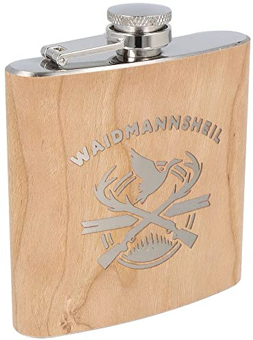 Spruchreif Flachmann aus Edelstahl mit Gravur Waidmannsheil | Geschenk für Jäger | Männergeschenke Jagen | Vatertag