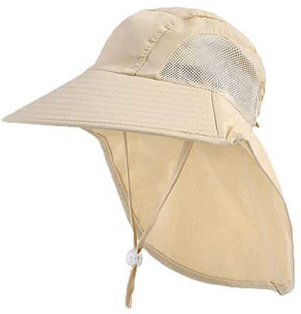 Sombrero de sol para niños con borde ancho de 5 a 13 años niña niño sombrero de cuello protección UV sombrero sombrero UPF50+ verano gorra de visera transpirable de secado rápido sombrero de playa