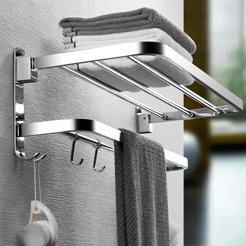 Toalleros de Baño Sin Taladro, Accesorios Baño Toallero de Pie, Toalleros de Baño de Acero Inoxidable, Toallero Adhesivo Baño Kit Accesorios para Baño, Toallero Plata Accesorios Baño Sin Taladro